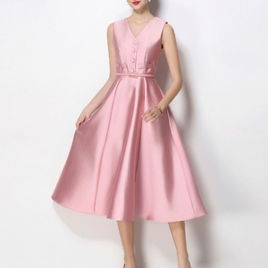 V-neck Sleeveless Banquet Dress