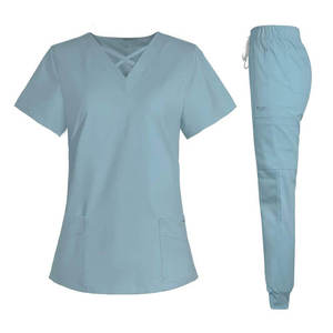 Wholesale Women's Nursing Scrub Suit Woven Breathable Sustainable Medical Uniform Doctor Clinic Staff Workwear