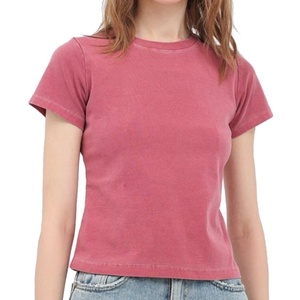 Vintage Women's Tshirt Plain Blank Acid Washed Crop Top