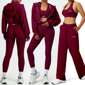 Custom Sportswear Clothing Women Set Crop Top Hoodies