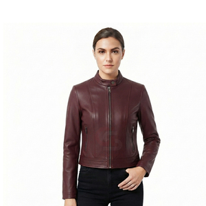 Genuine Leather Jacket Slim Fit Design Custom Wholesale