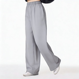 Breathable Cool Touch Wide Leg Elastic Waist Trousers 100% Cotton Bulk