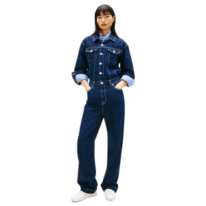 Women Casual Denim Jumpsuit with Long Sleeves Wholesale Factory