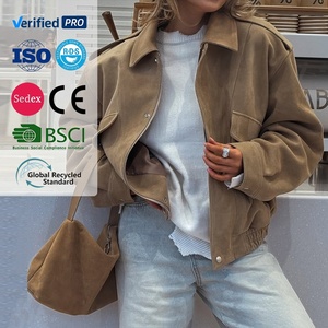 OEM New Fashion Custom Logo Suede Jacket Loose Casual